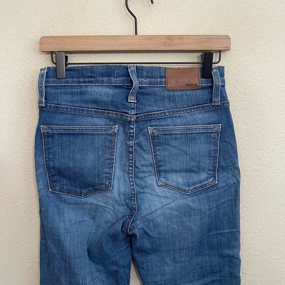 Madewell 10" High-Rise Button Fly Skinny Denim Jeans Chewed-Hem Edition 26 - Picture 12 of 13